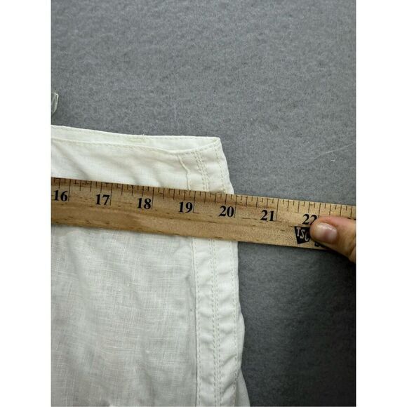 Tommy Hilfiger Y2K Womens White Linen Straight Zip Leg Cargo Pants Size 16 - Picture 9 of 12